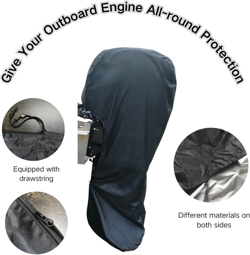 SeaSierra Boat Marine Outboard Motor Cover for Mercury Yamaha Honda 20 25 30 HP Heavy Duty Hood Engines Full Cowling Protector Oxford Fabric with PVC Coating - Image 5